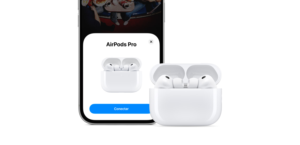 iPhone 17 Pro, funcionalidad de Conectividad en pantalla, AirPods Pro 3 y estuche de carga MagSafe (USB-C)