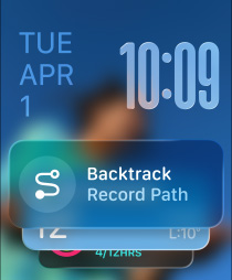 Three Apple Watch models, center in Natural color, face shows Smart Stack with Backtrack widget, right in Jet Black, face shows Workout screen, left in Rose Gold, face with Sleep score