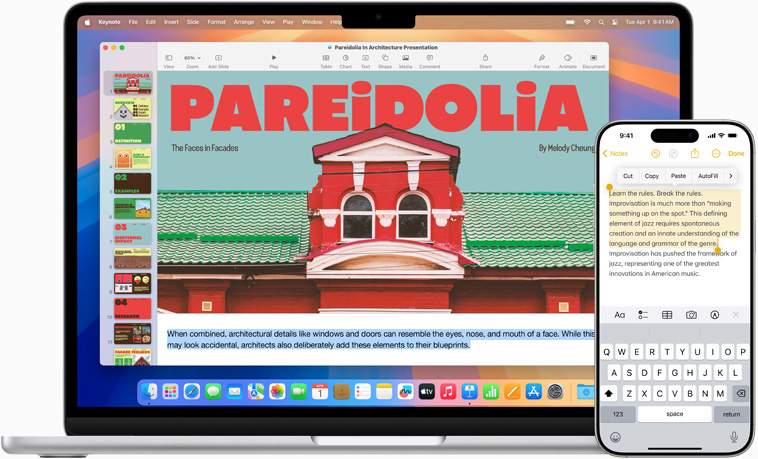 Az iPhone-tükrözés app bemutatása, a MacBook Air kijelzőjén az iPhone kijelzője jelenik meg