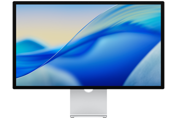 Studio Display afișând un ecran colorat