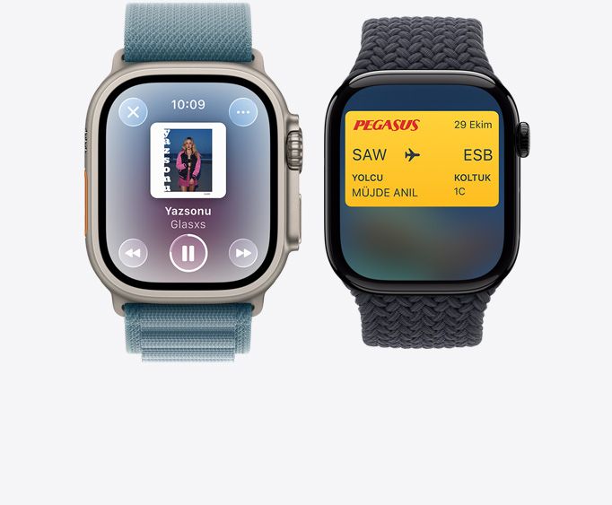 Apple Watch Ultra 3, Apple Music uygulaması, "şu an çalınan" ekranı, Apple Watch Series 11, Apple Cüzdan