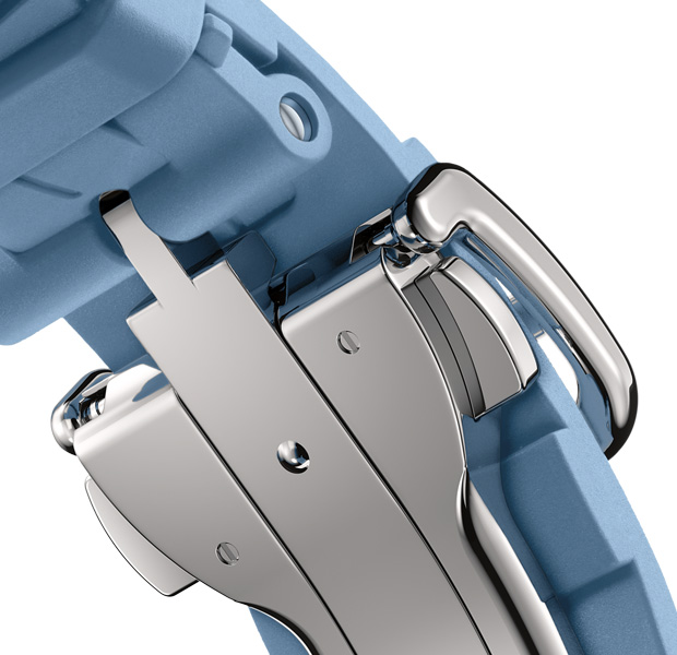 Correa Kilim para Apple Watch Hermès Series 11, color Bleu Pastel, hebilla color plata