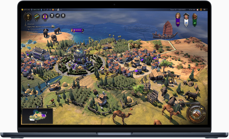 MacBook Air screen showing gaming to demonstrate M4 chip capabilities